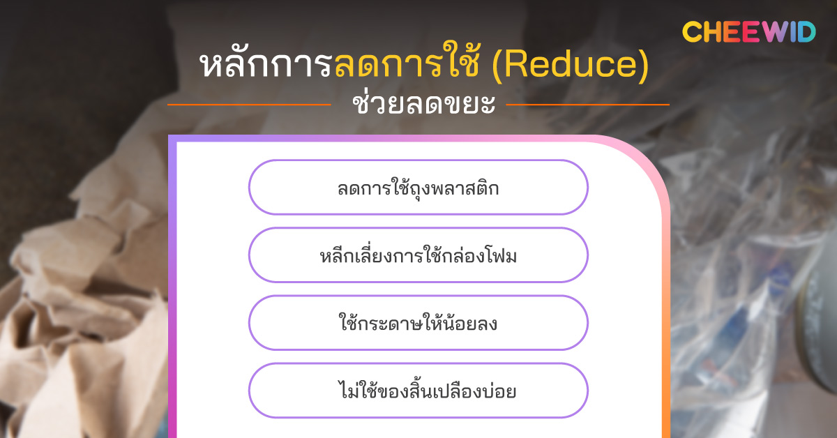 หลักการลดการใช้ (Reduce) ช่วยลดขยะ