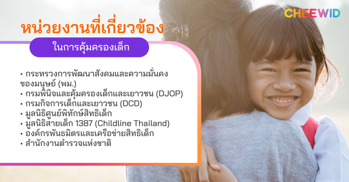 หน่วยงานที่เกี่ยวข้องในการคุ้มครองเด็ก